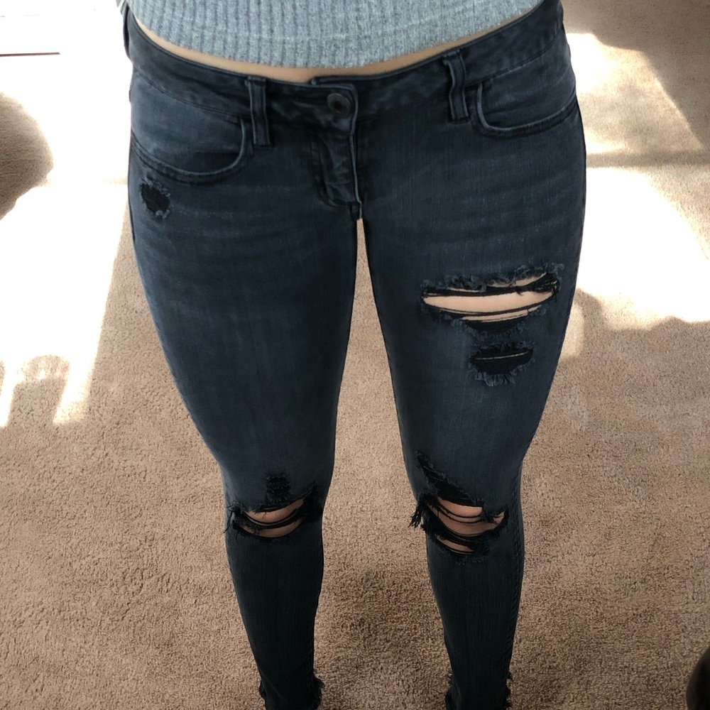 American Eagle Outfitters Black Ripped Jeans